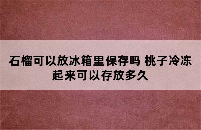 石榴可以放冰箱里保存吗 桃子冷冻起来可以存放多久